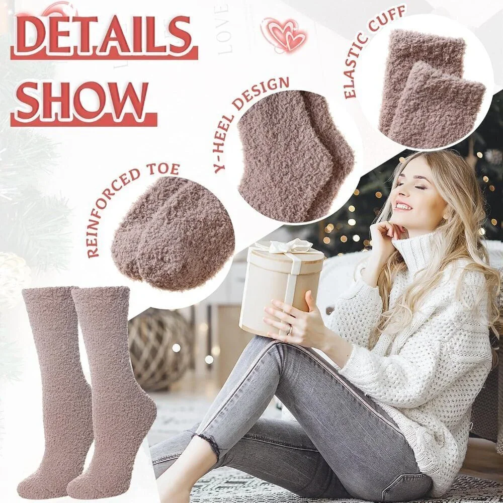 🆕Women Fuzzy Socks Soft Warm Fluffy Sleep Thermal Plush Casual Cozy Home Socks